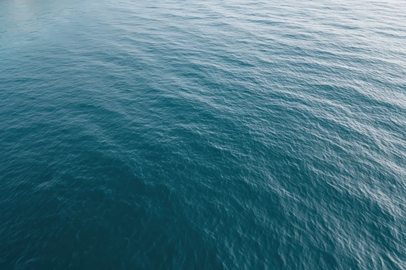 Aerial top-down view of calm open water filling the frame