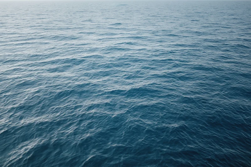 Aerial view of open ocean surface with gentle waves and no visible horizon