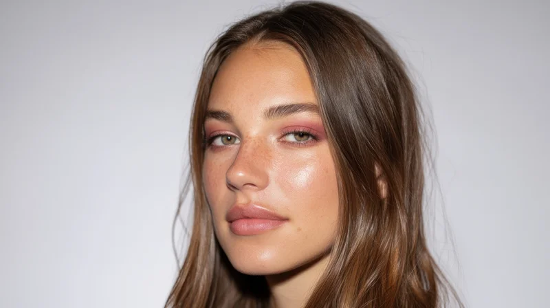 Woman with makeup in studio portrait