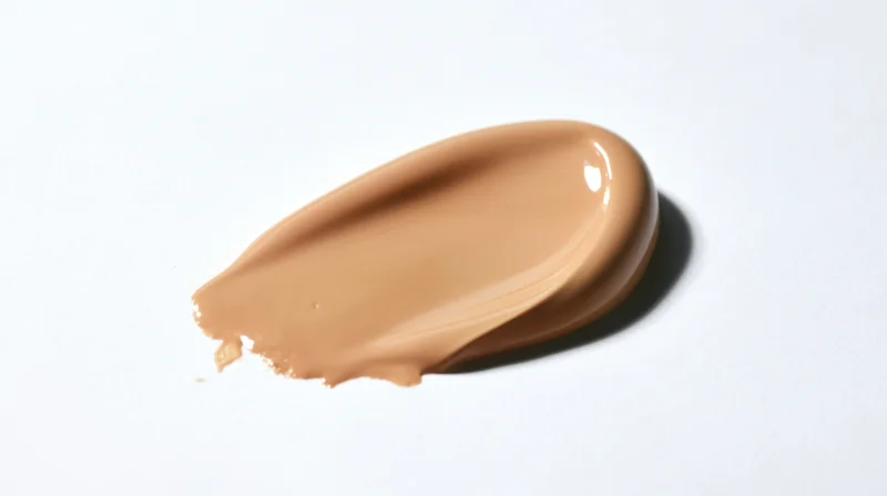 Smooth beige foundation swatch on white background