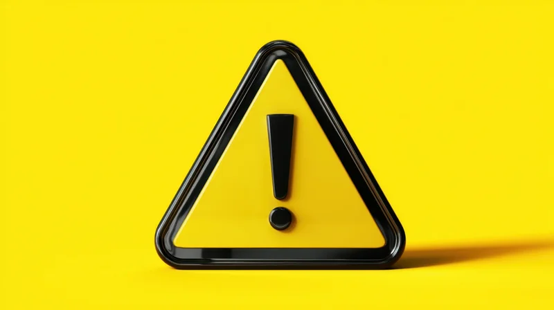 Yellow triangular warning sign with black exclamation mark on yellow background