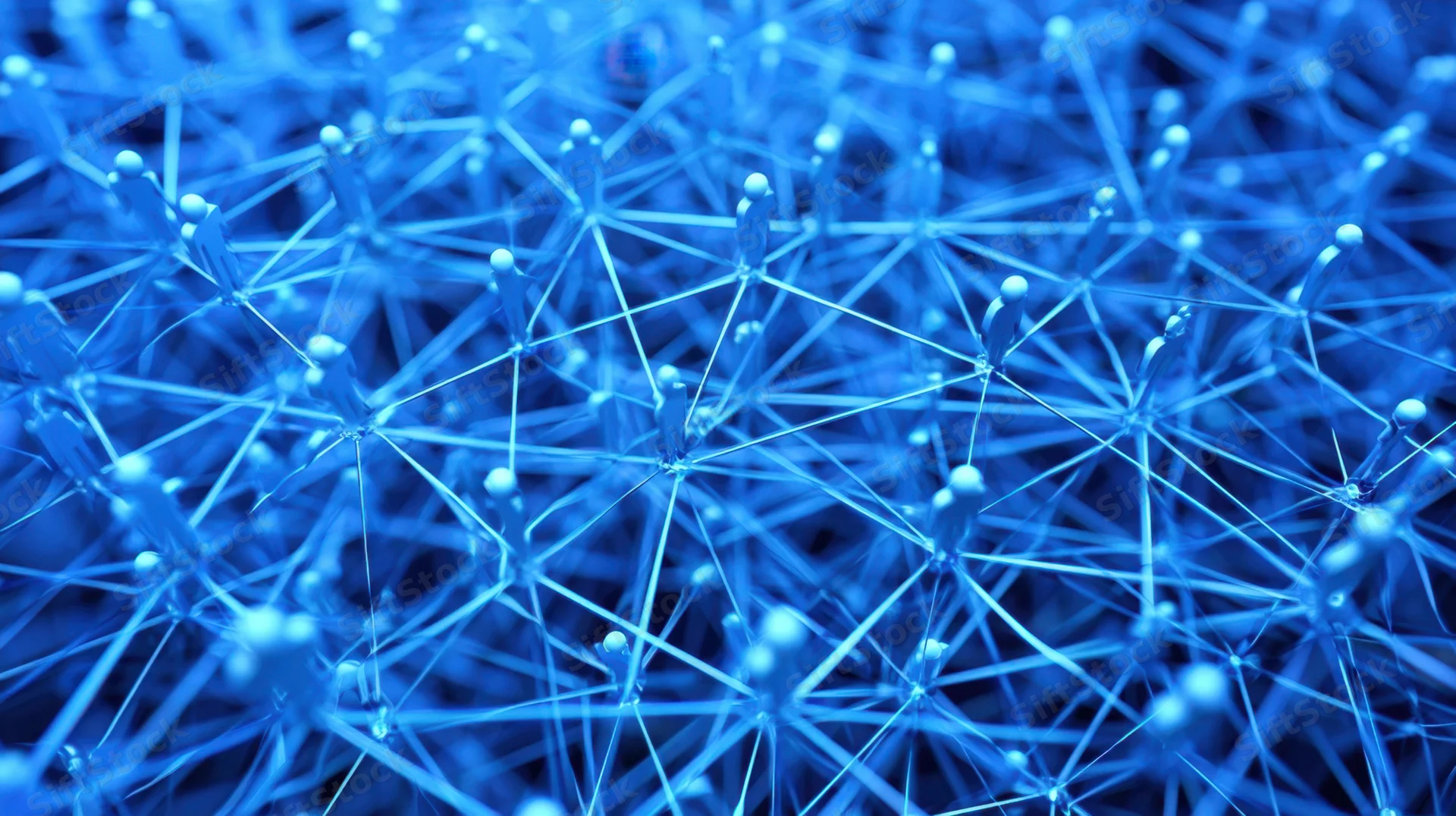 Digital network of interconnected nodes forming a web of data connections