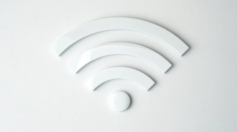 White wifi symbol on textured white surface