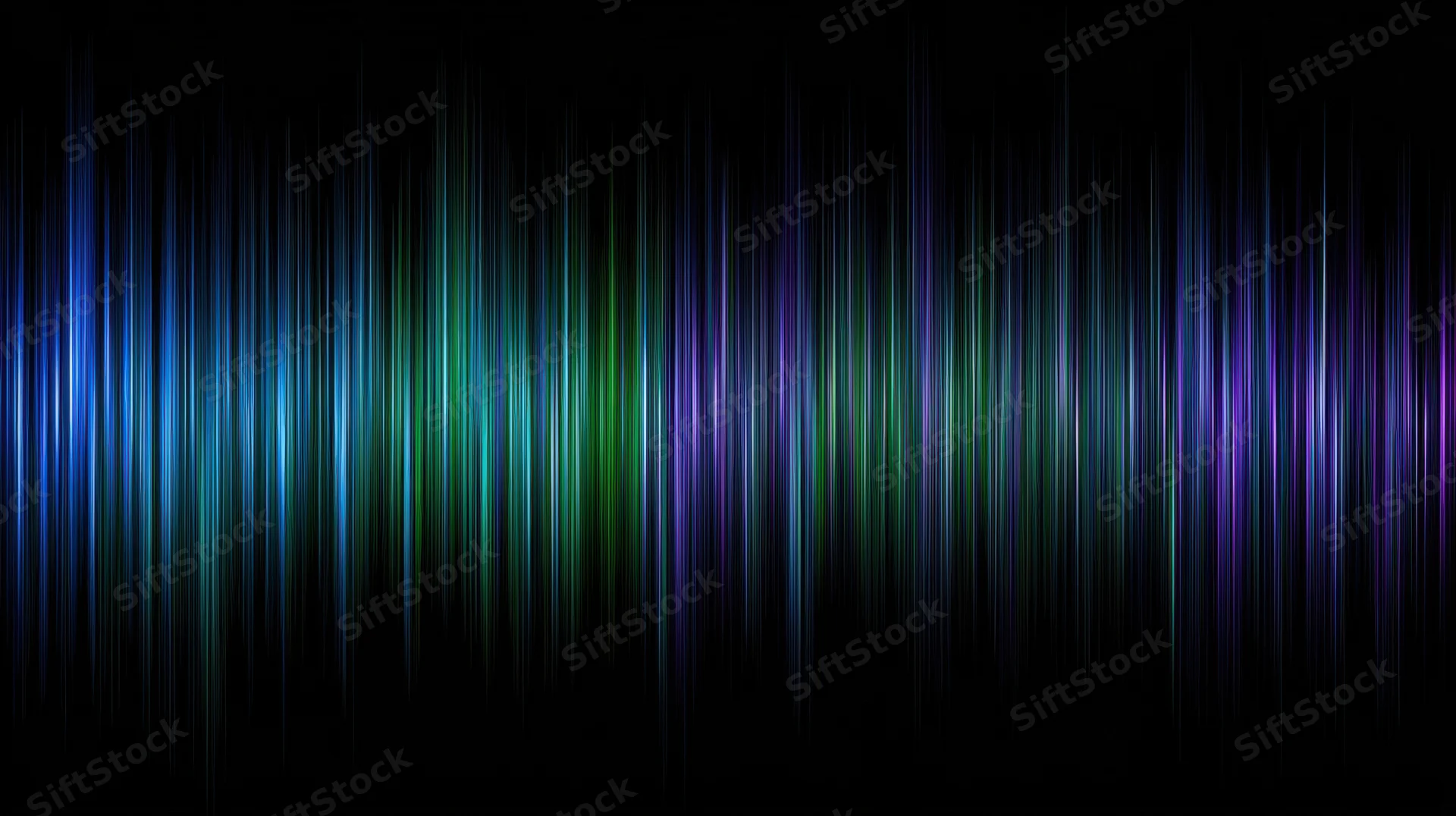 Abstract digital waveform visualization of sound frequencies on a dark background