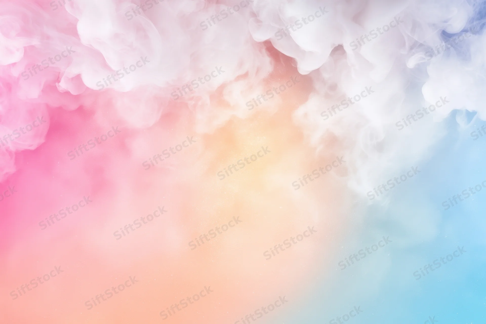 Pastel-colored smoke swirling in a soft gradient background