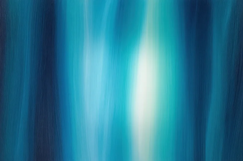 Radiant blue brushstrokes flowing vertically on a textured canvas