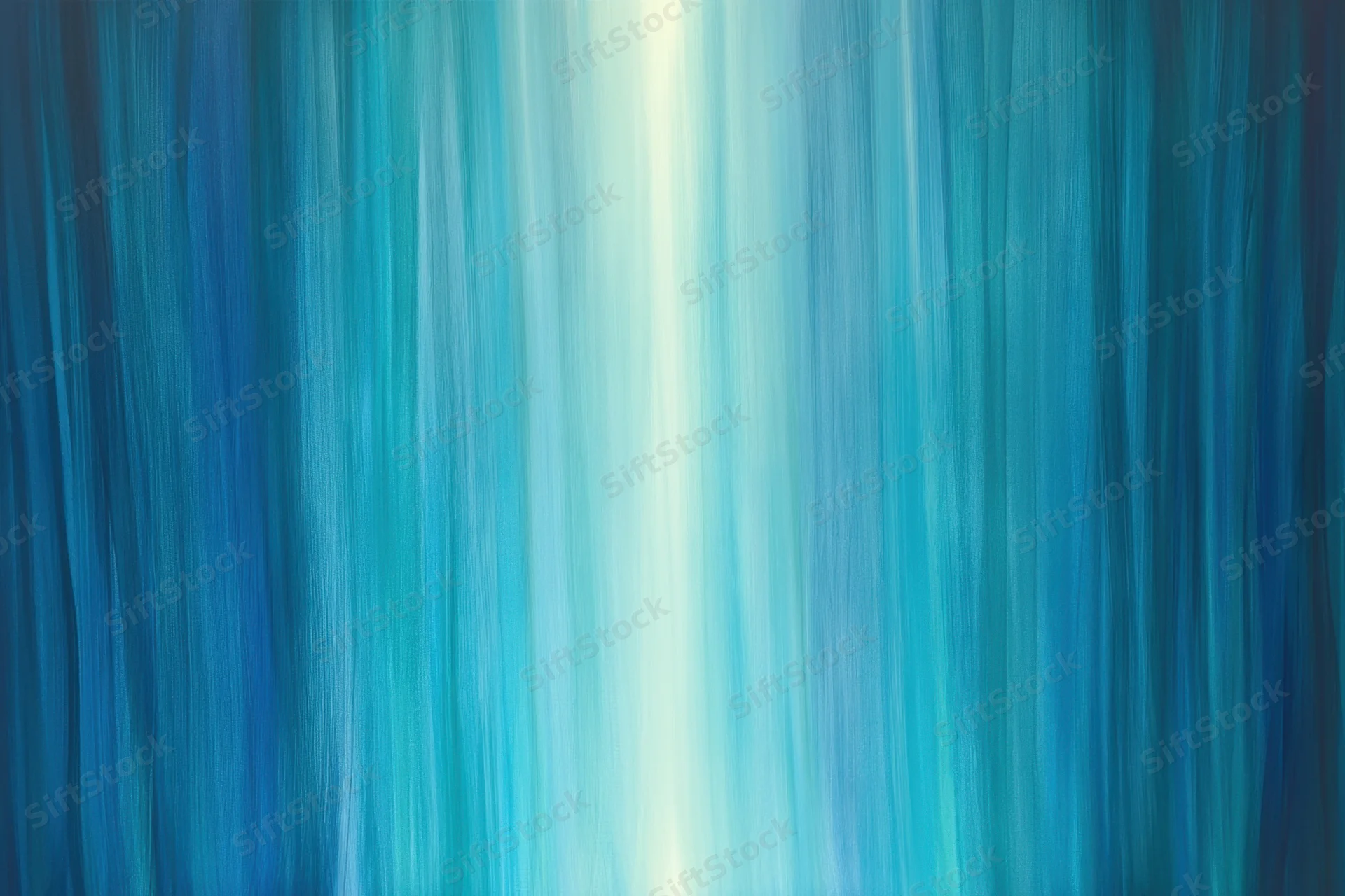 Vertical blue brushstrokes forming a luminous gradient across the canvas
