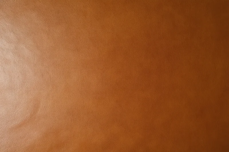Close-up of smooth warm brown leather texture filling the frame