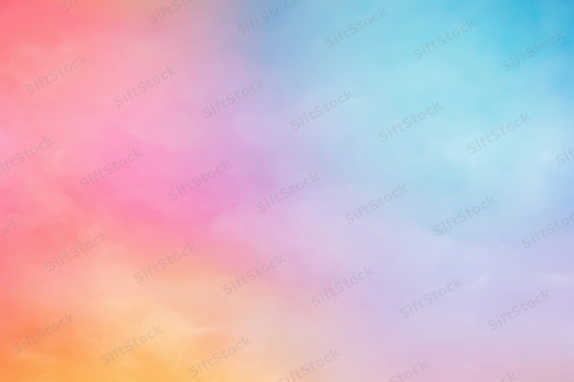 Soft pastel gradient blending pink blue and orange across a dreamy sky background