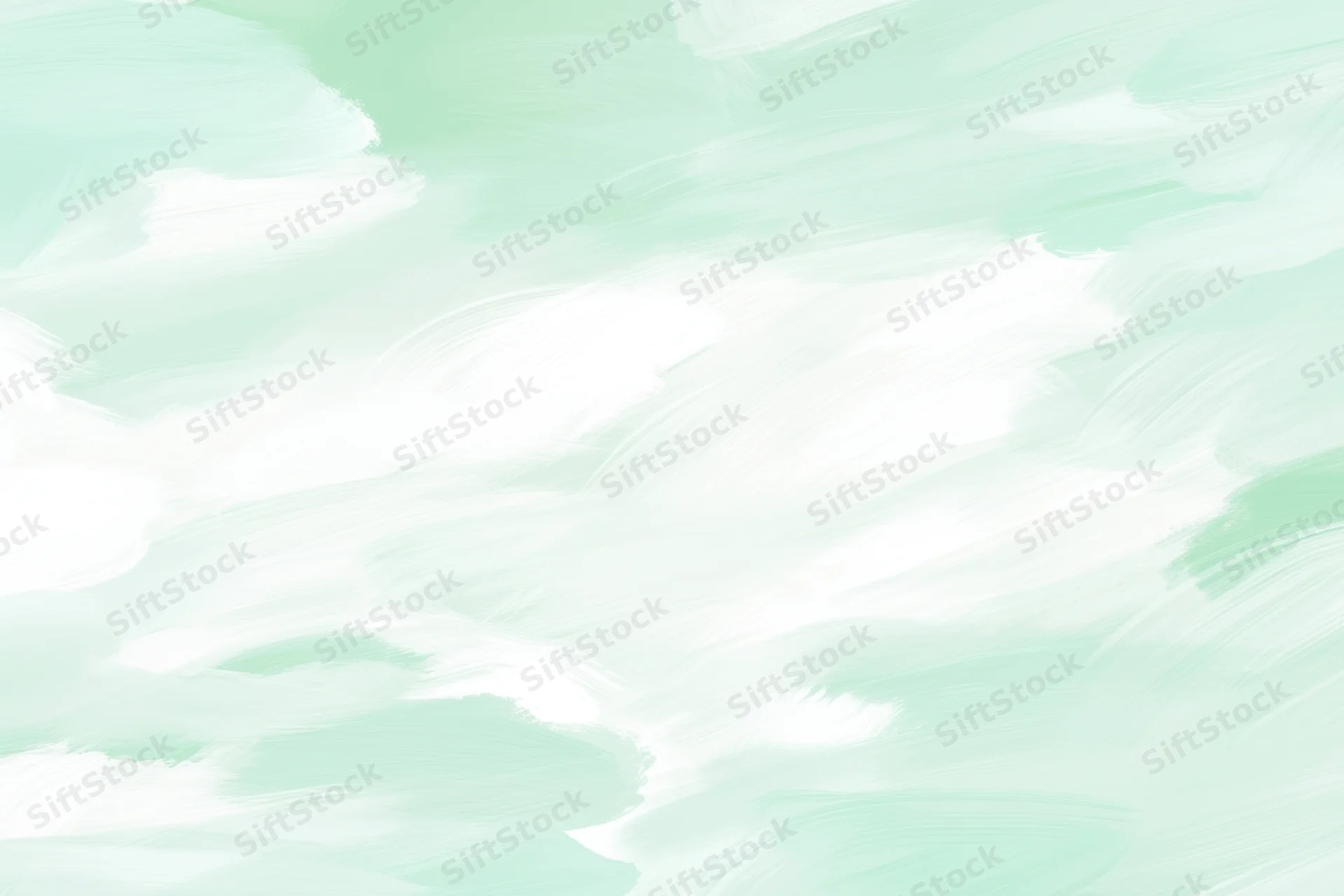 Soft mint green and white brushstroke abstract background with flowing texture