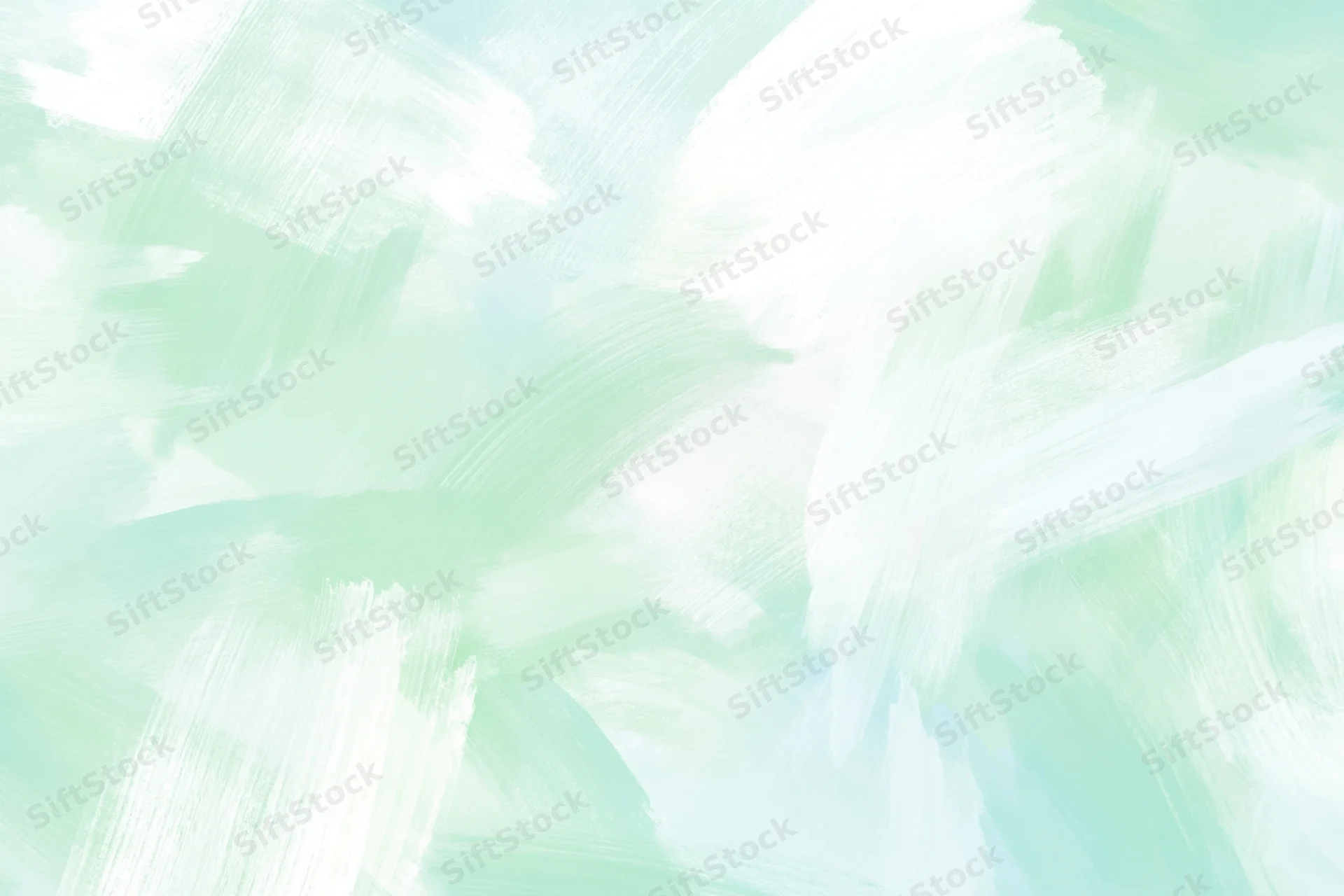 Abstract background with soft mint green and white brushstrokes