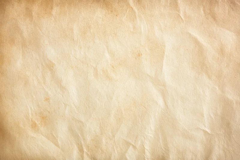 Aged parchment sheet with crumpled texture and warm beige tones