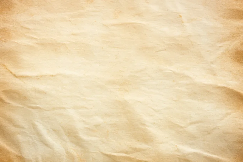 Aged parchment sheet with crumpled texture and warm beige tones filling the frame