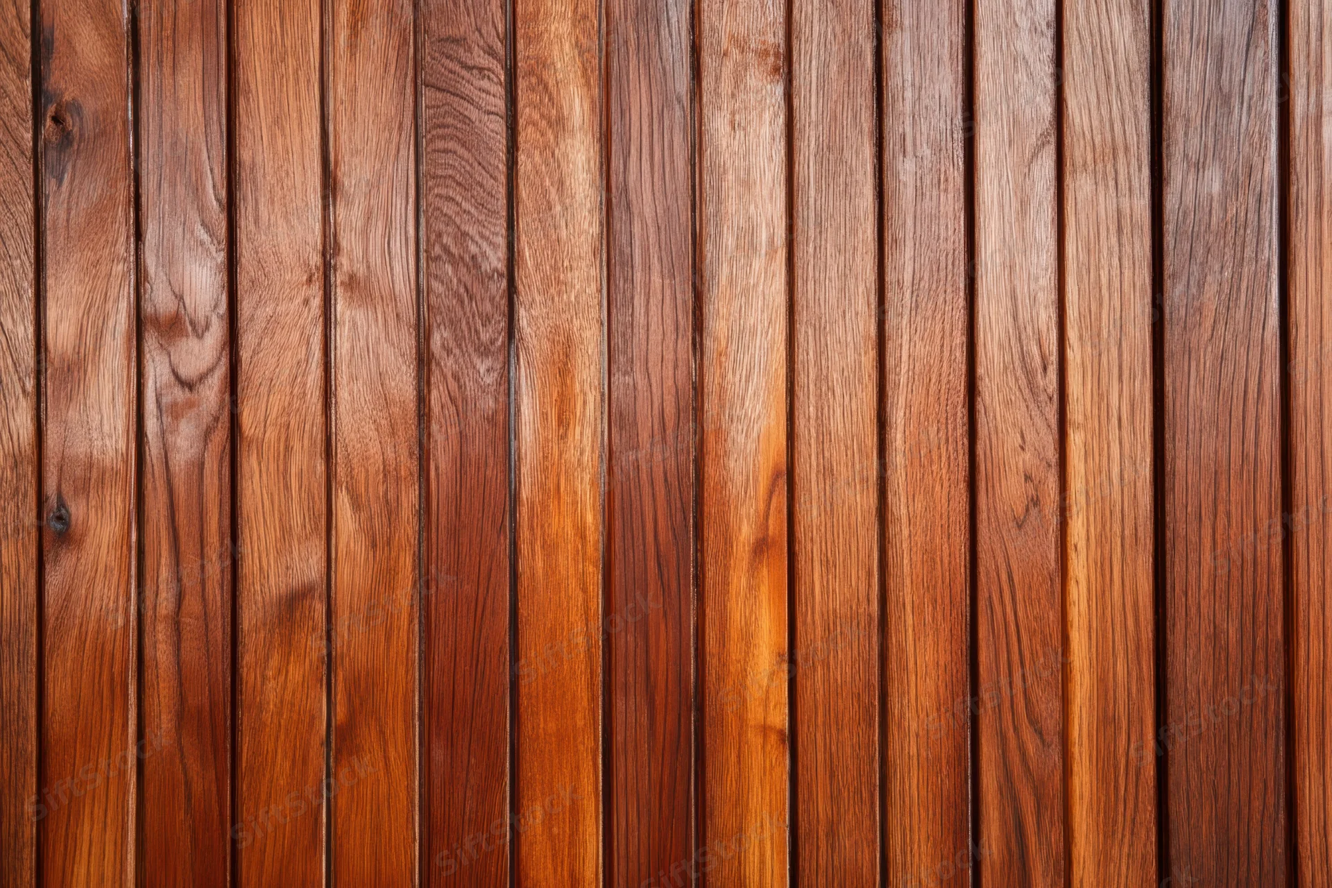 Close-up of vertical wooden planks forming a warm textured wall