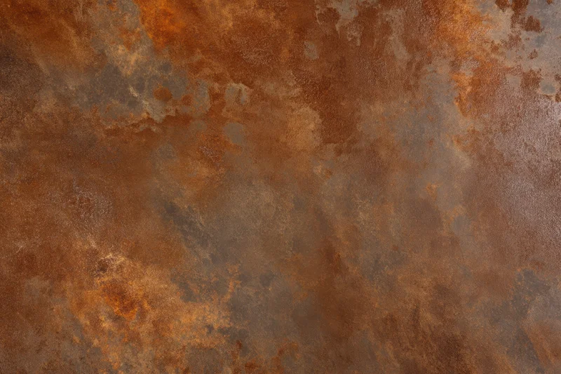 Weathered rusted metal surface with mottled brown and orange patches