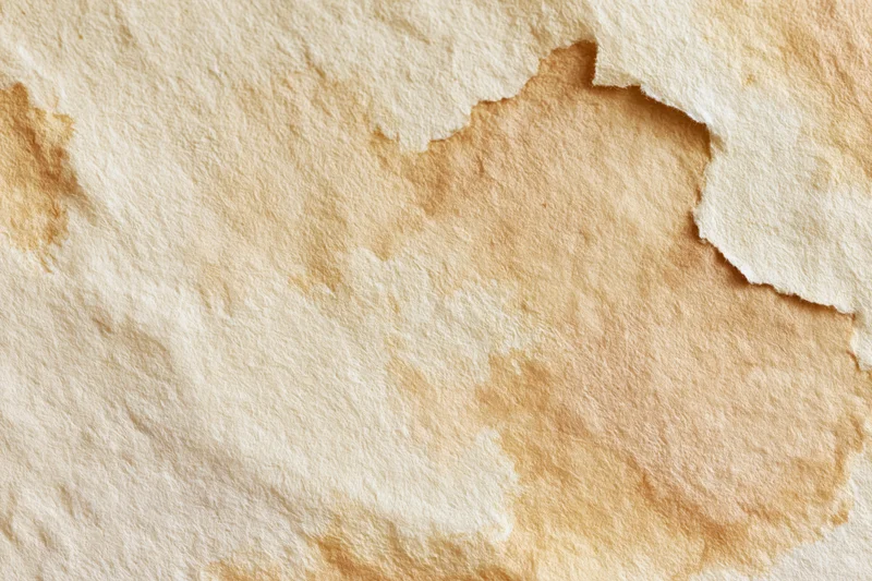 Aged paper surface with water stains and torn edges