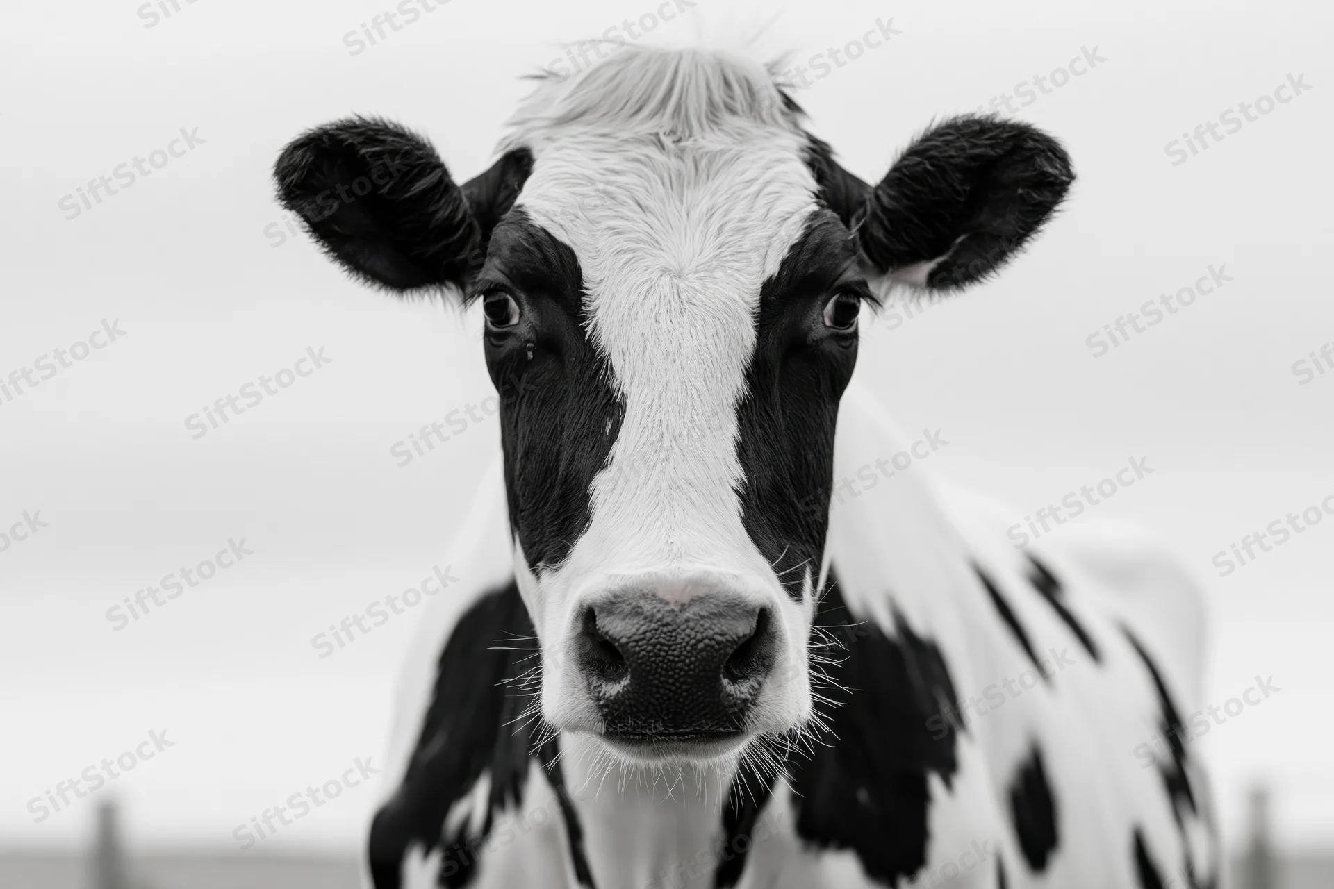Holstein cow facing camera in a pasture
