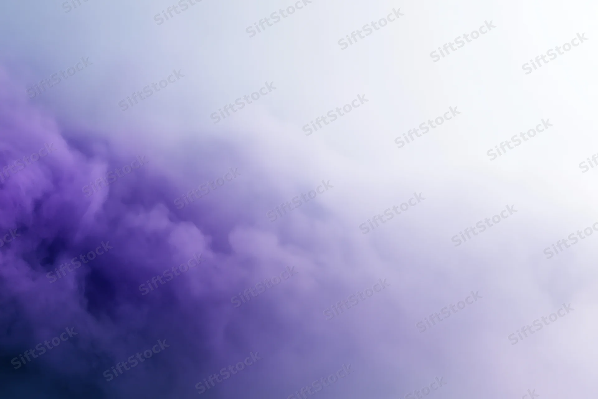 Purple smoke swirling into white gradient background