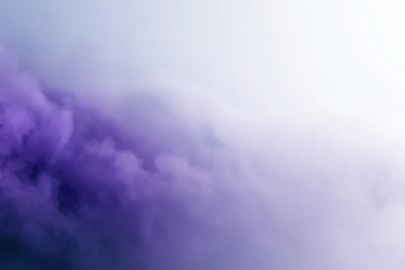 Purple smoke swirling into white gradient background