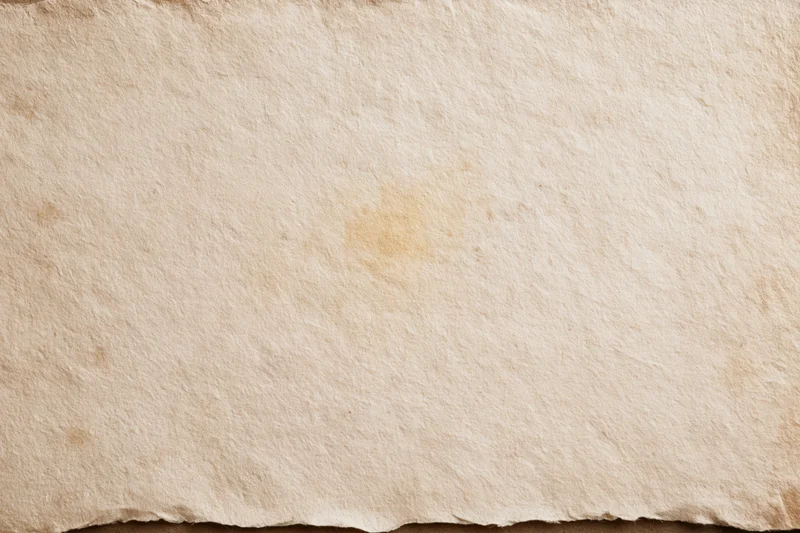 Aged paper sheet with textured surface and torn edge filling the frame