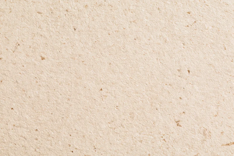 Close-up of a sheet of recycled kraft paper with visible fibers and natural texture filling the frame