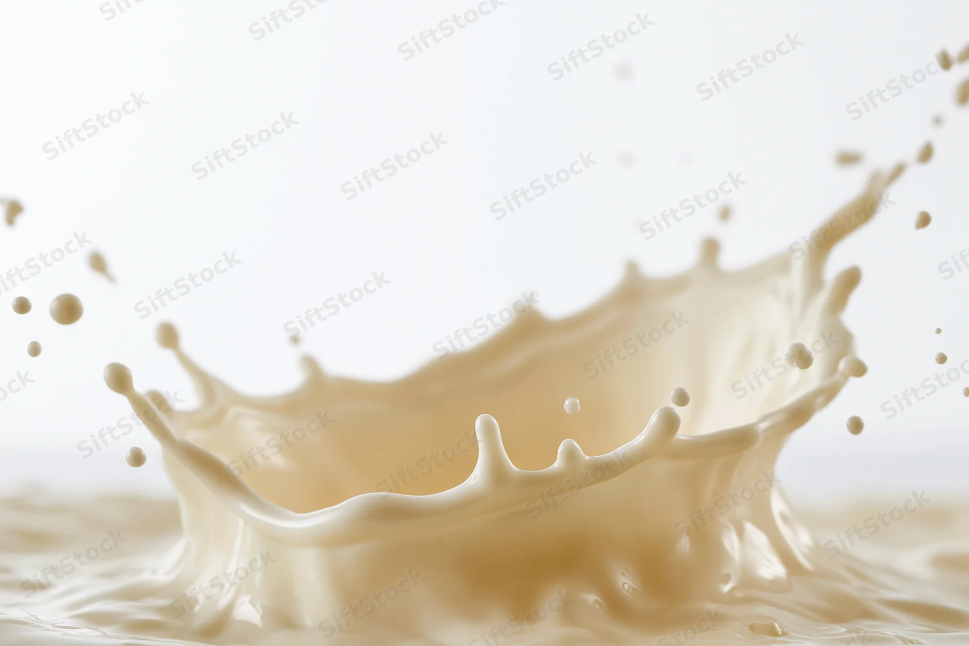 Milk splash forming a crown shape frozen mid-motion against a white background