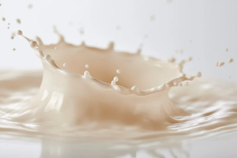 Milk splash forming a crown shape frozen mid-motion against a white background