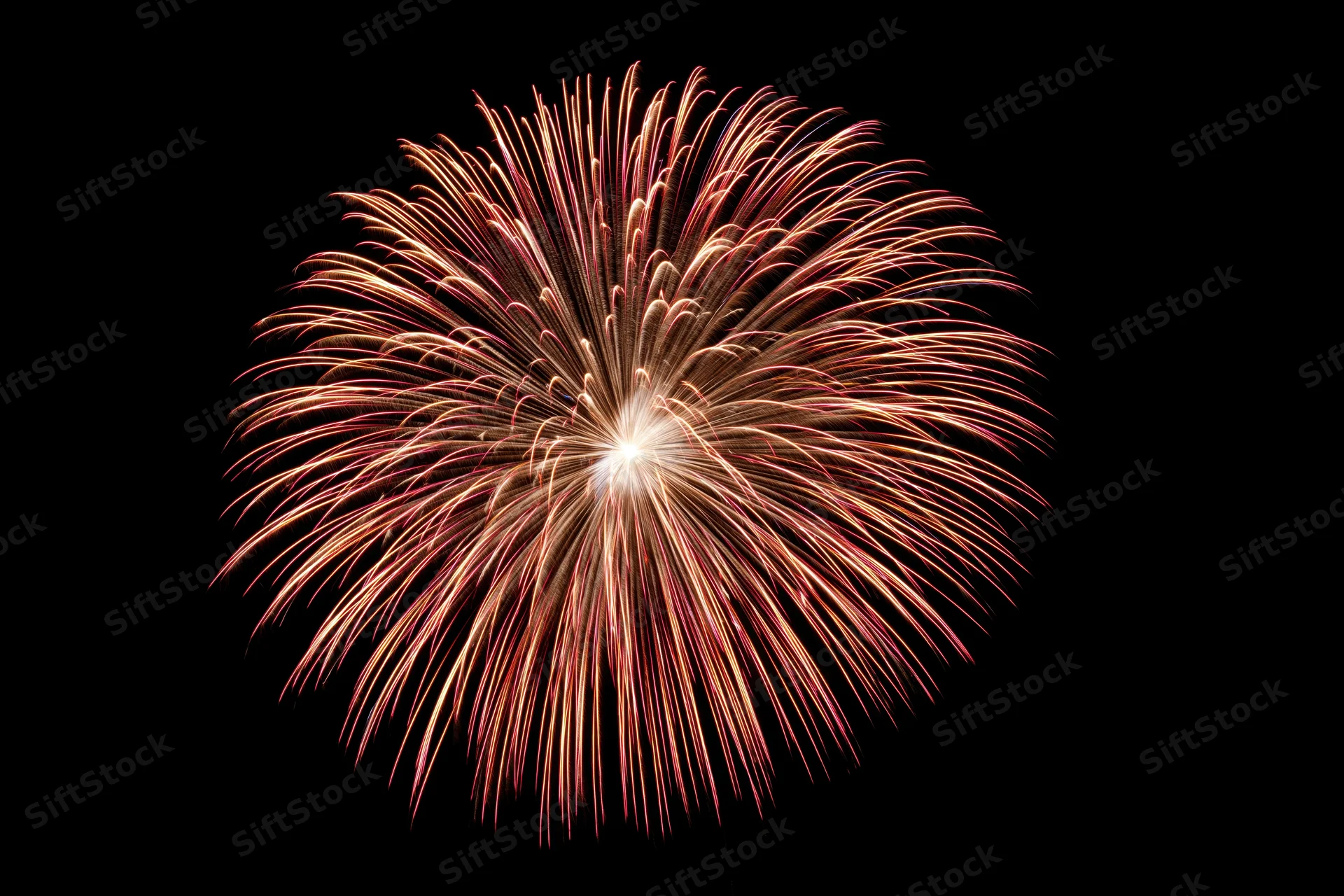Single firework burst exploding in the night sky