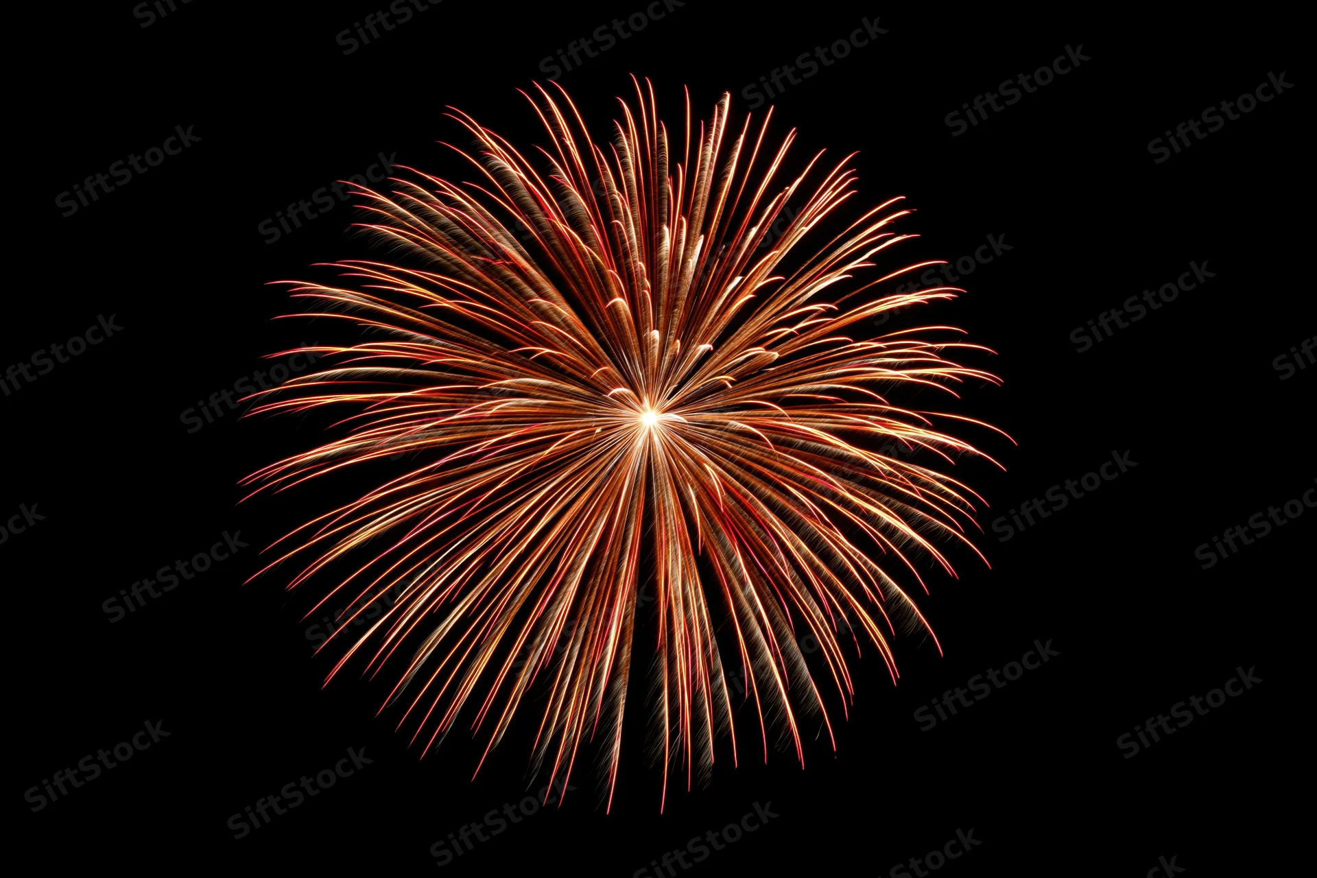Single firework burst exploding in the night sky
