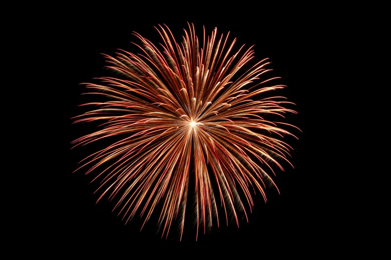 Single firework burst exploding in the night sky