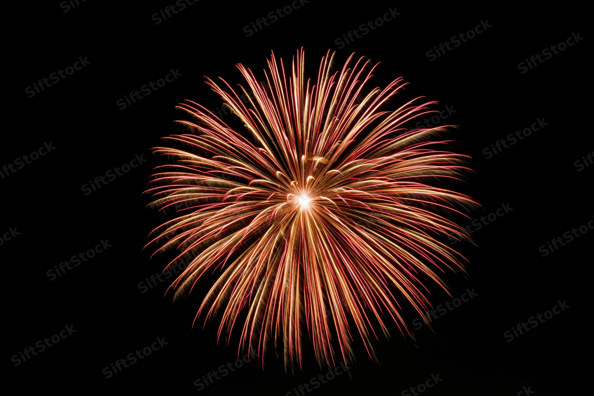 Single firework burst exploding in the night sky