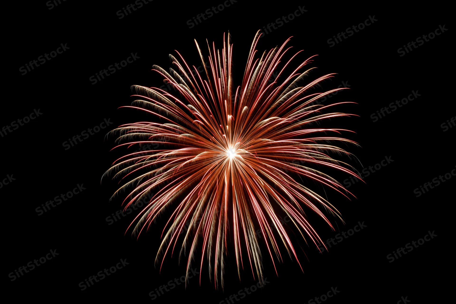 Single firework burst exploding in the night sky
