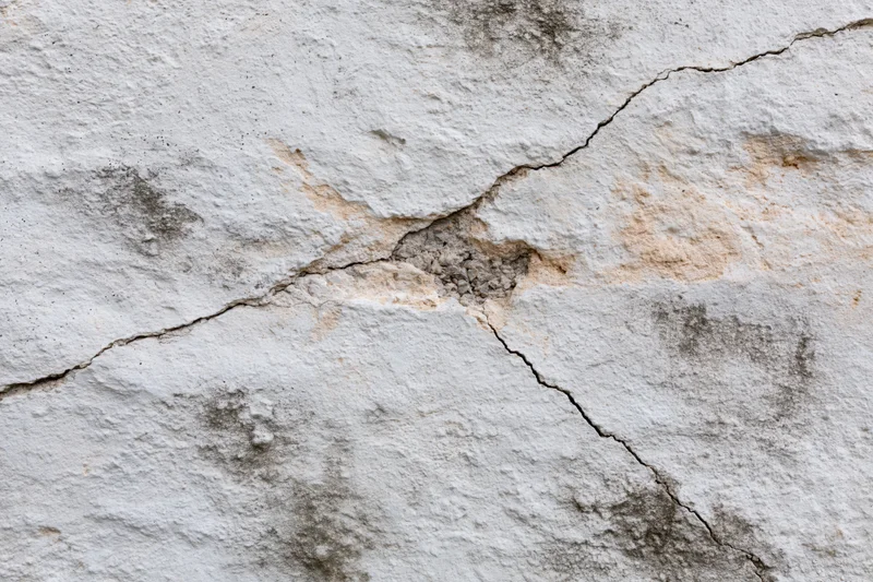 Cracked weathered concrete wall surface filling the frame