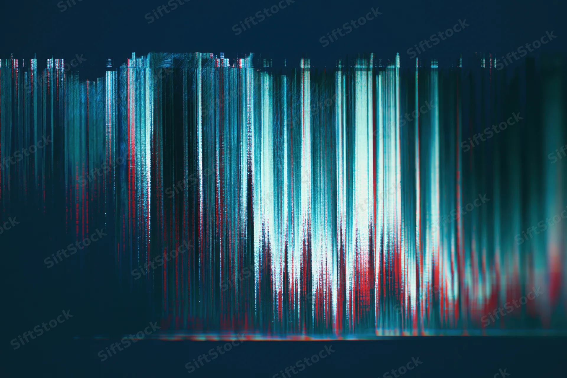 Digital screen glitch artifact filling the frame with vertical color distortions