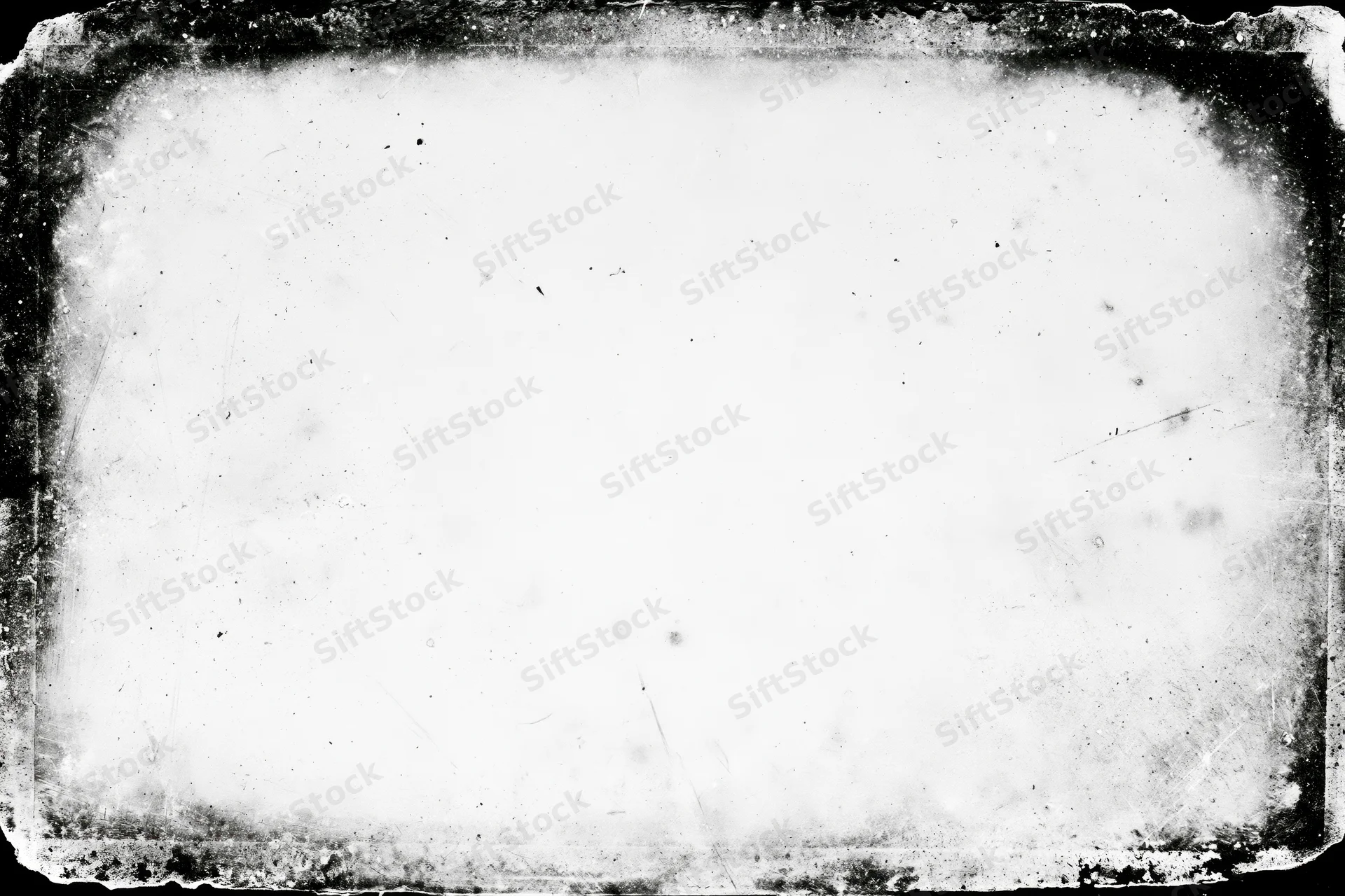 Aged photographic paper with heavy grunge border and distressed texture