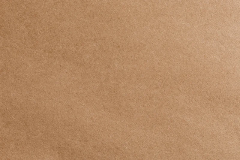 Close-up flat lay of smooth matte brown kraft paper surface