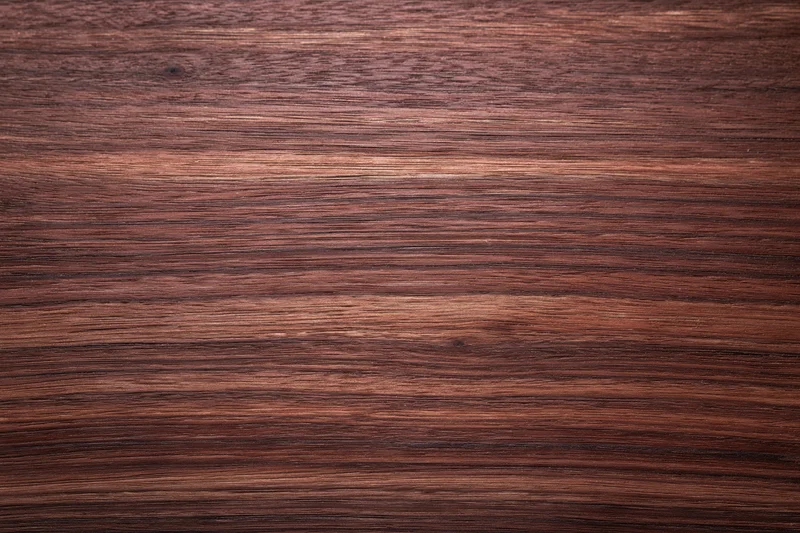 Close-up of dark walnut wood grain surface in flat lay arrangement
