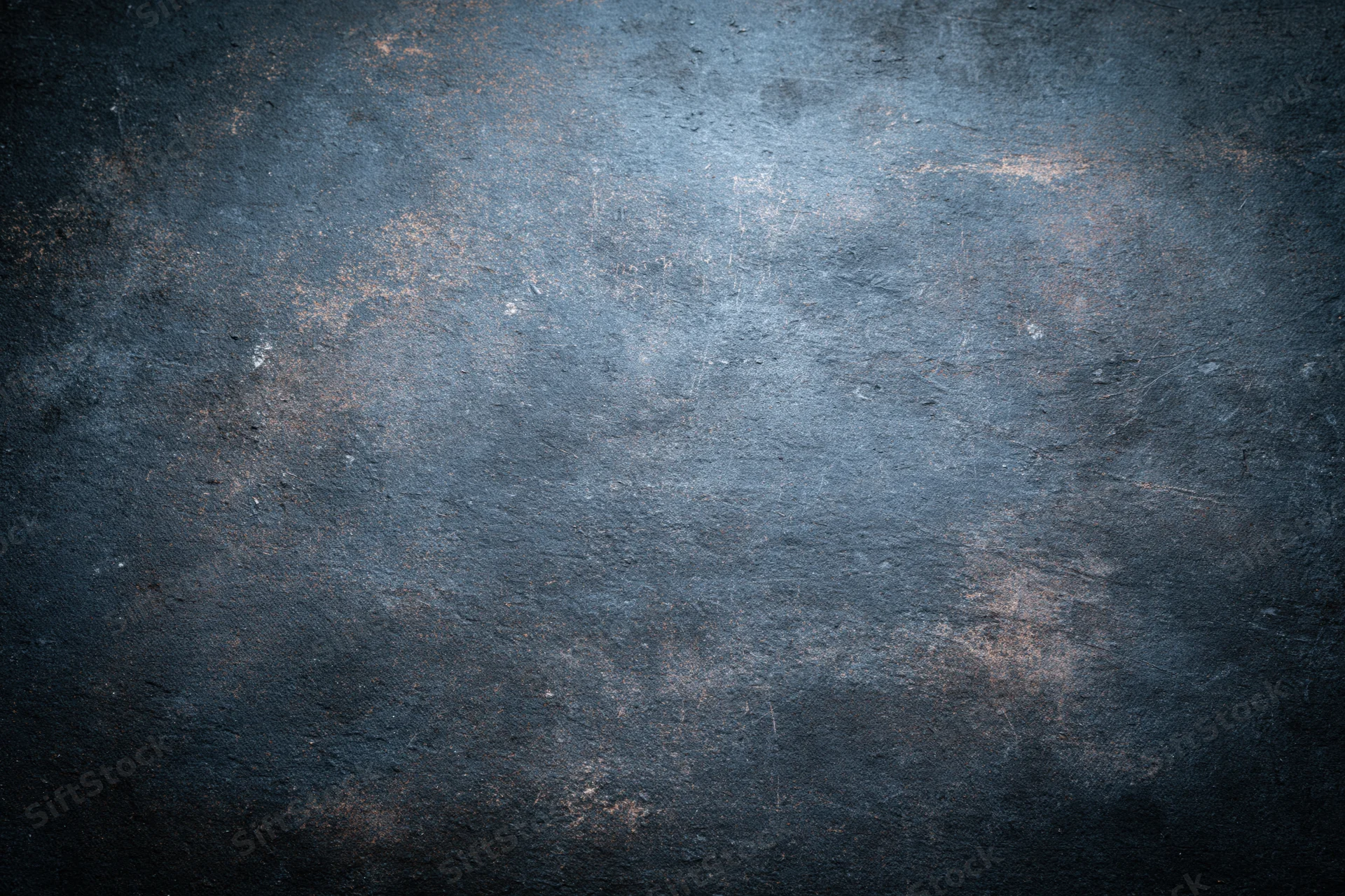 Close-up of a worn painted metal surface with grunge texture and blue-gray tones