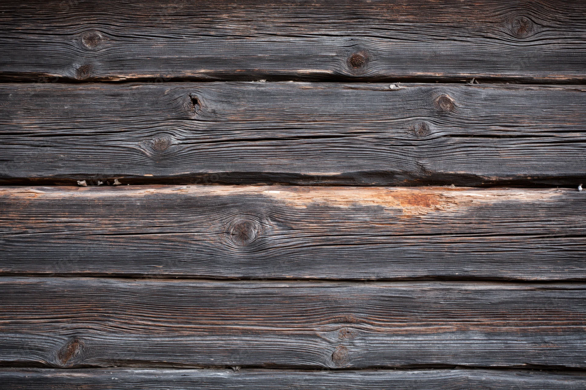 Weathered horizontal wooden planks forming a textured rustic surface
