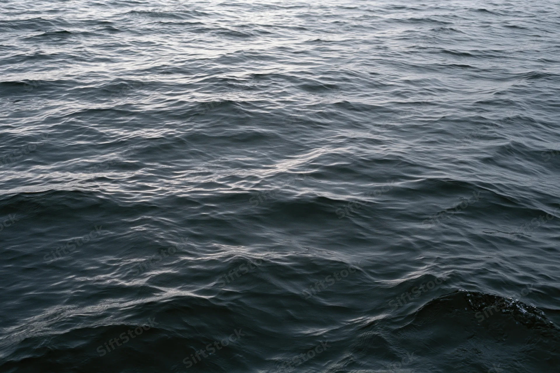 Dark rippling water surface viewed from above filling the frame
