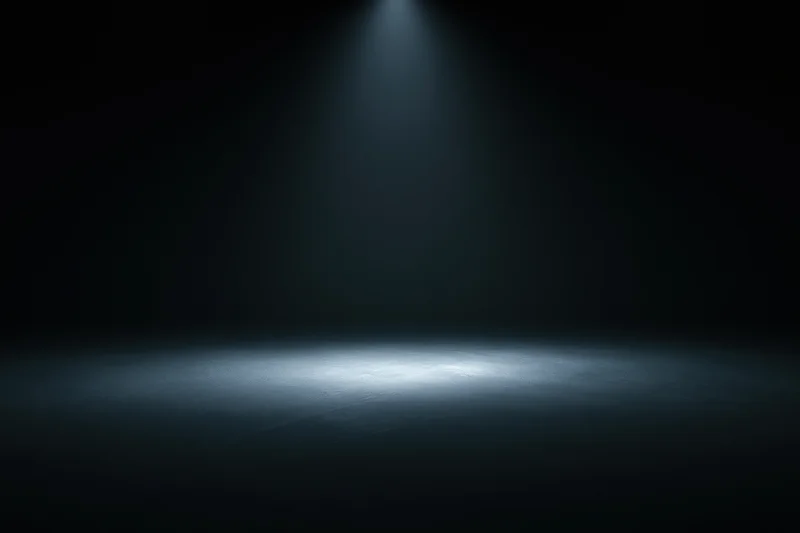 Single spotlight illuminating a dark studio floor