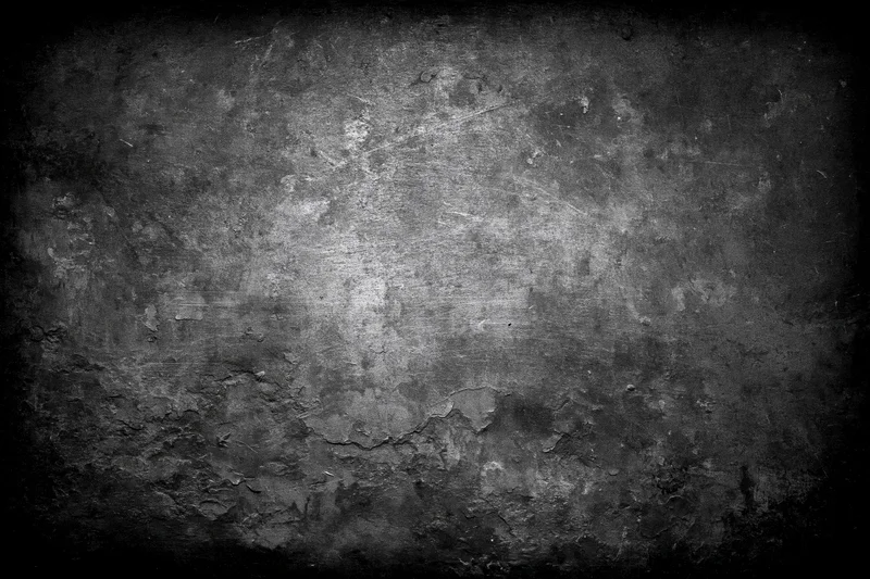 Weathered concrete wall with peeling paint and scratches, showing rough texture and dark vignette effect