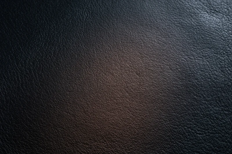 Close-up of dark charcoal leather surface with visible grain and texture