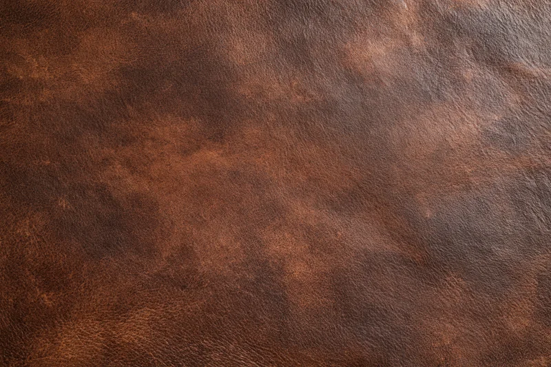 Close-up of dark brown full-grain leather surface showing natural texture and grain pattern
