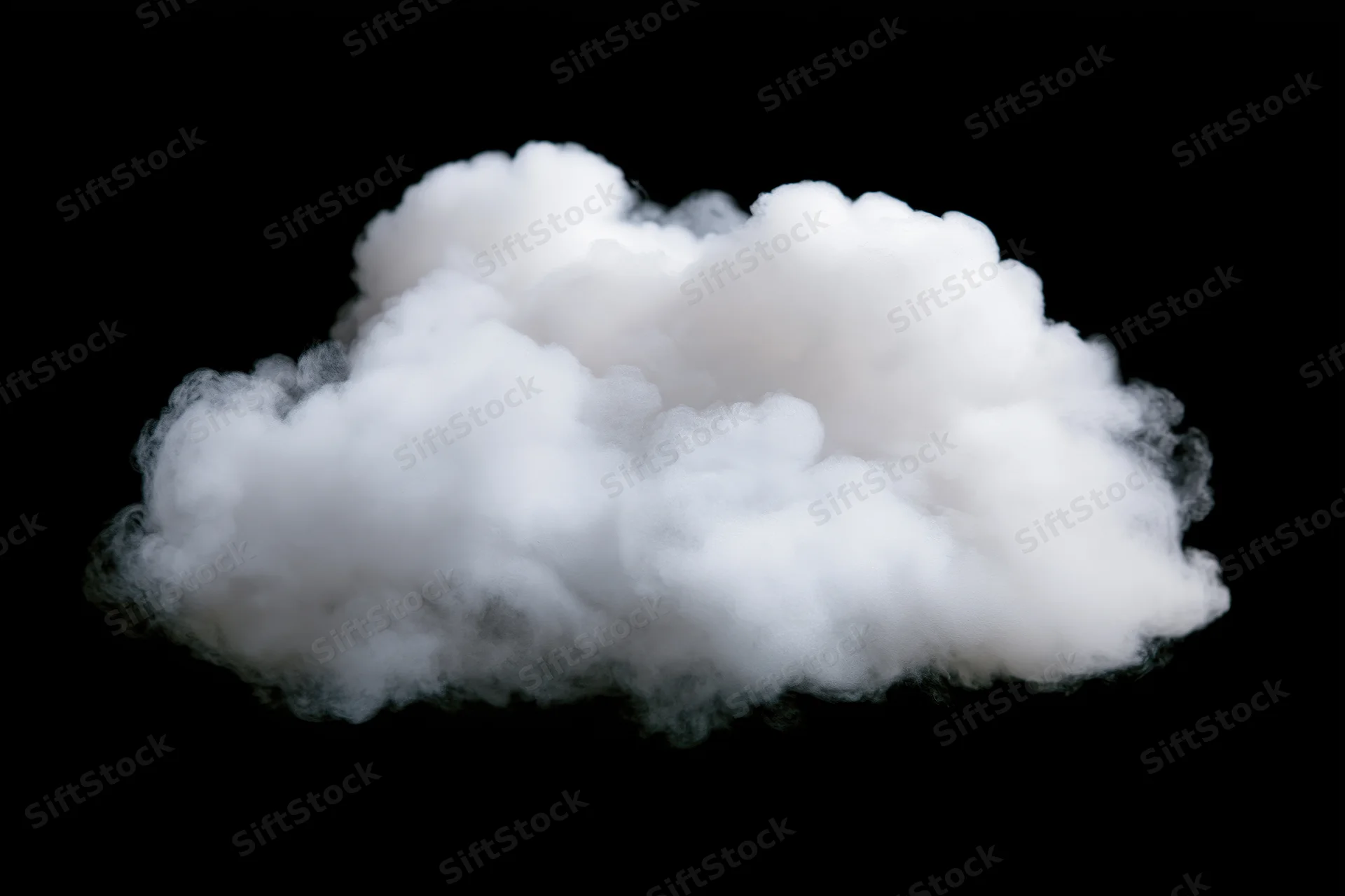 White cloud floating against black background