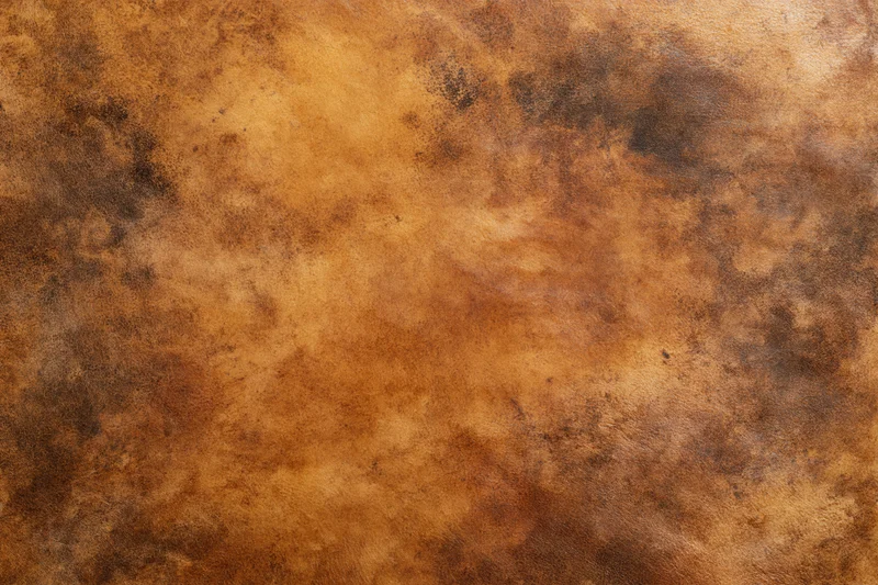Close-up of aged worn leather surface with natural texture and brown patina