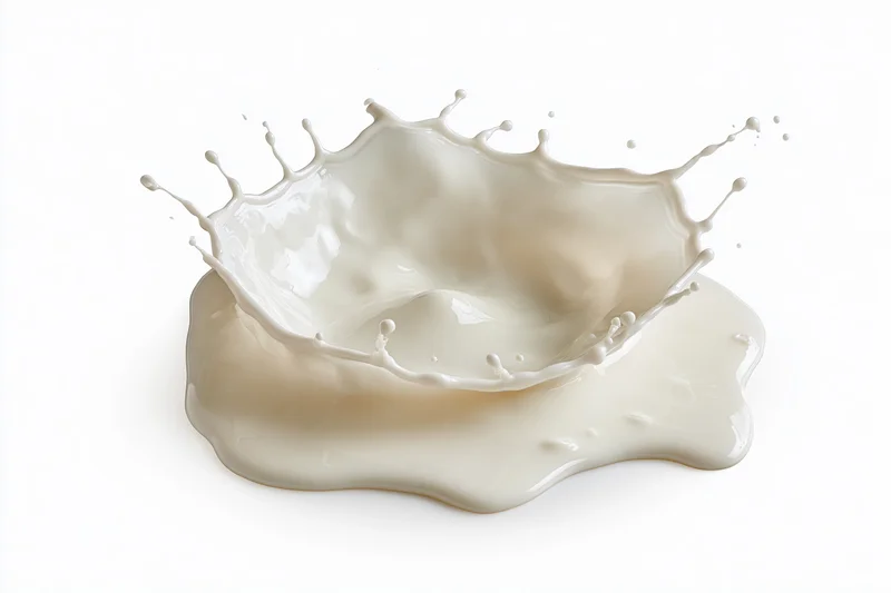 Milk splash frozen in motion forming a crown shape on white background