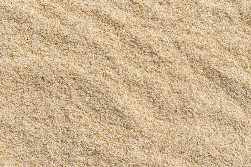 Closeup of sandy surface showing fine granular texture and natural beige coloration