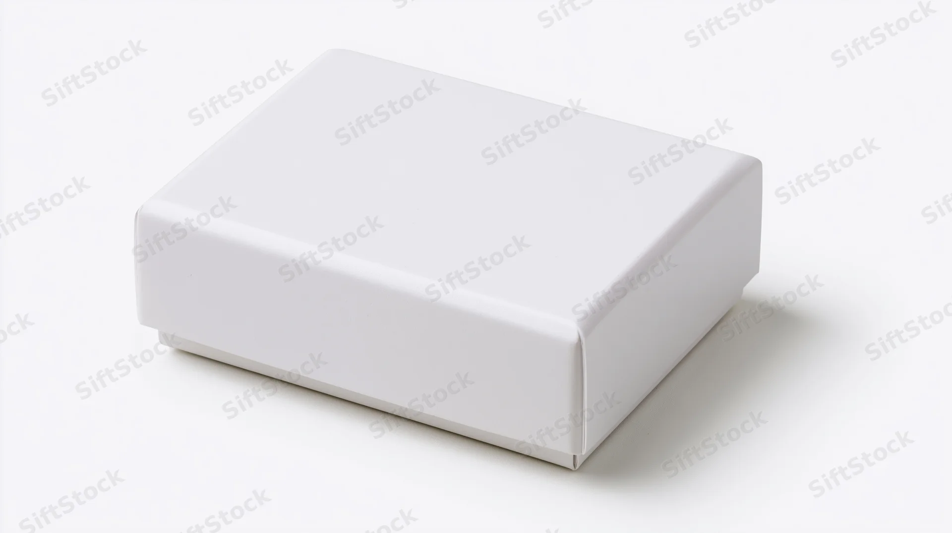 White rectangular box on plain white background with soft shadow