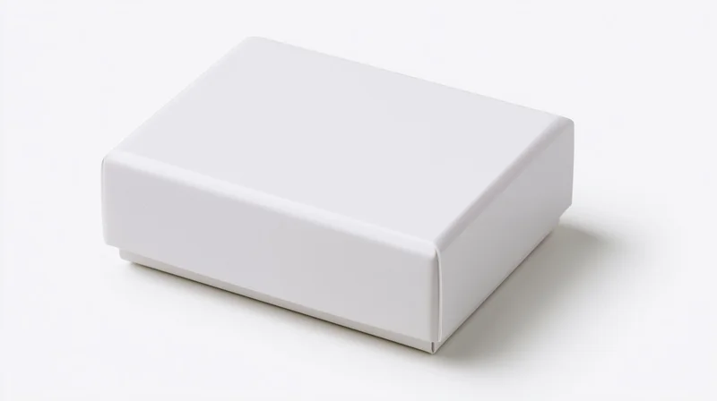 White rectangular box on plain white background with soft shadow